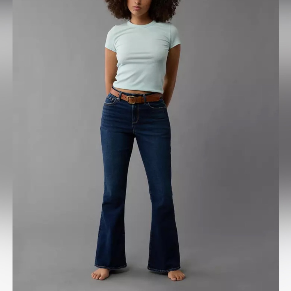 American Eagle Outfitters Dark Blue kick boot flare jeans